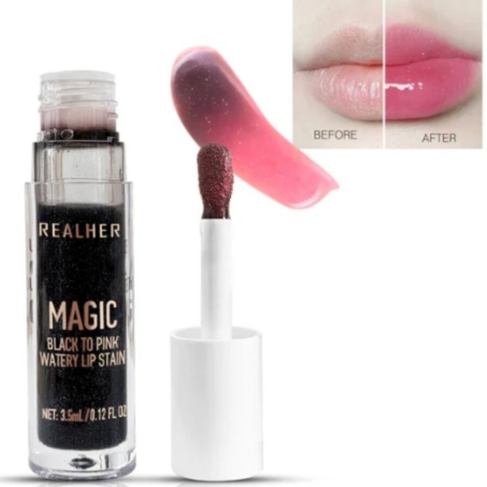 CLEARANCE! RealHer Magic Transforming Black To Pink Watery Lip Stain, .12oz, New - Picture 3 of 3
